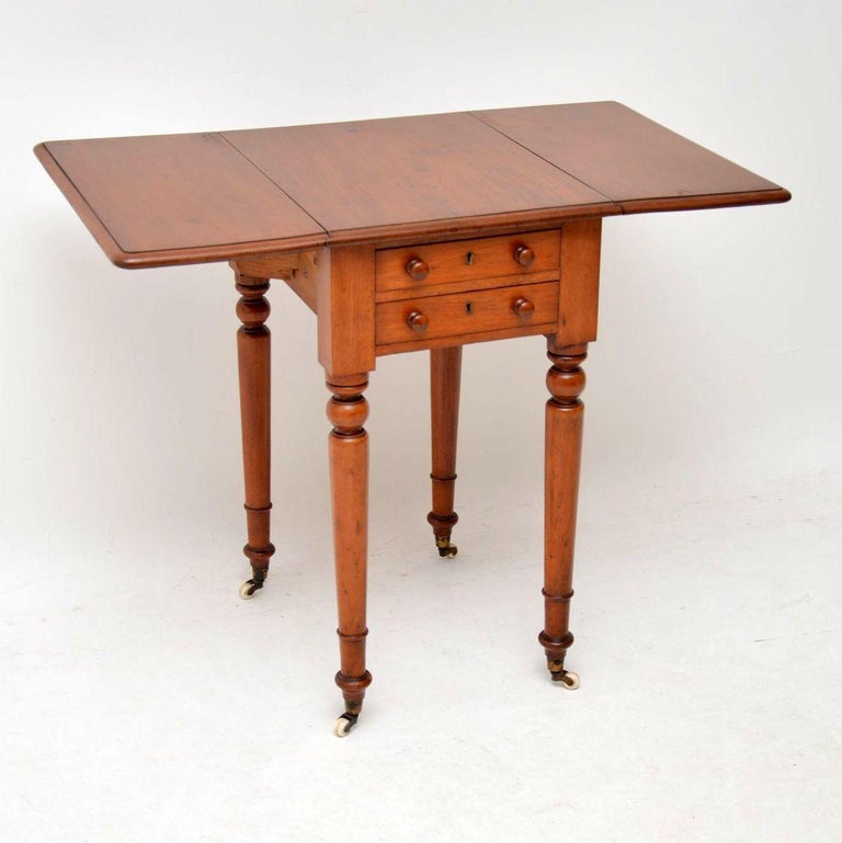Antique Victorian Mahogany Drop Leaf Side Table