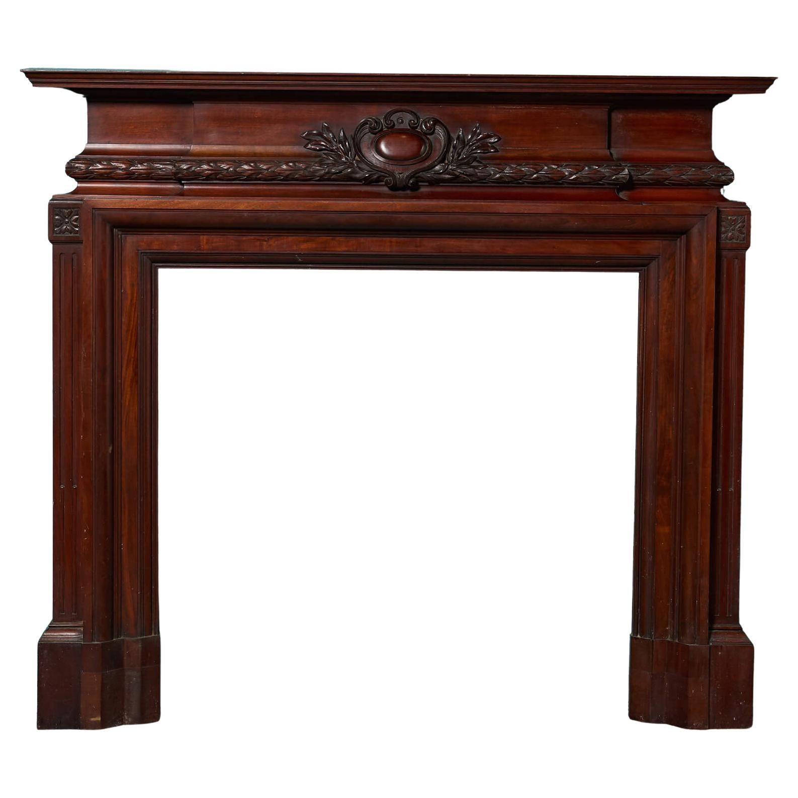 Antique Victorian Mahogany Fire Mantel