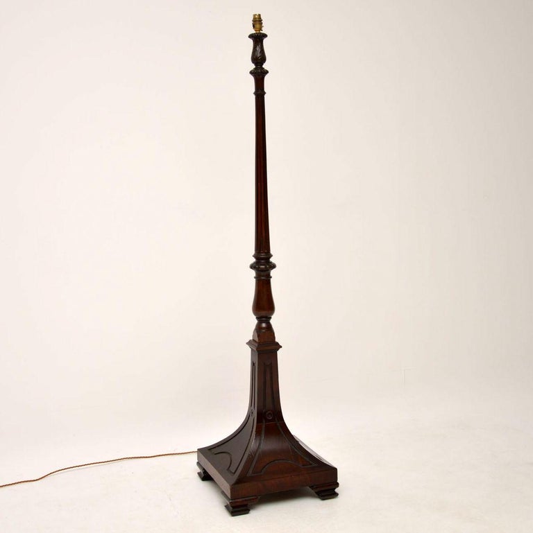 Antique Victorian Mahogany Floor Lamp
