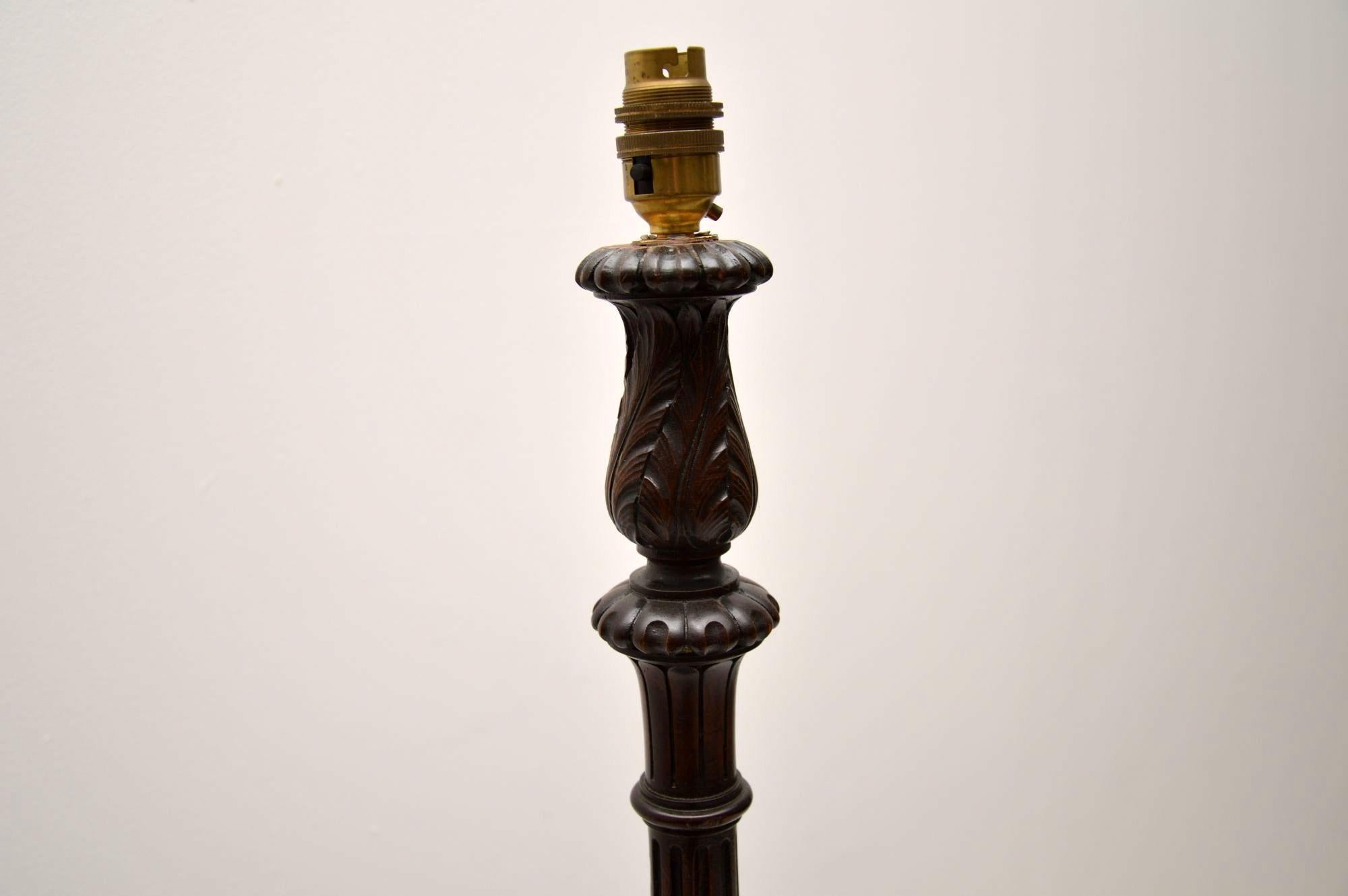 Antique Victorian Mahogany Floor Lamp 1