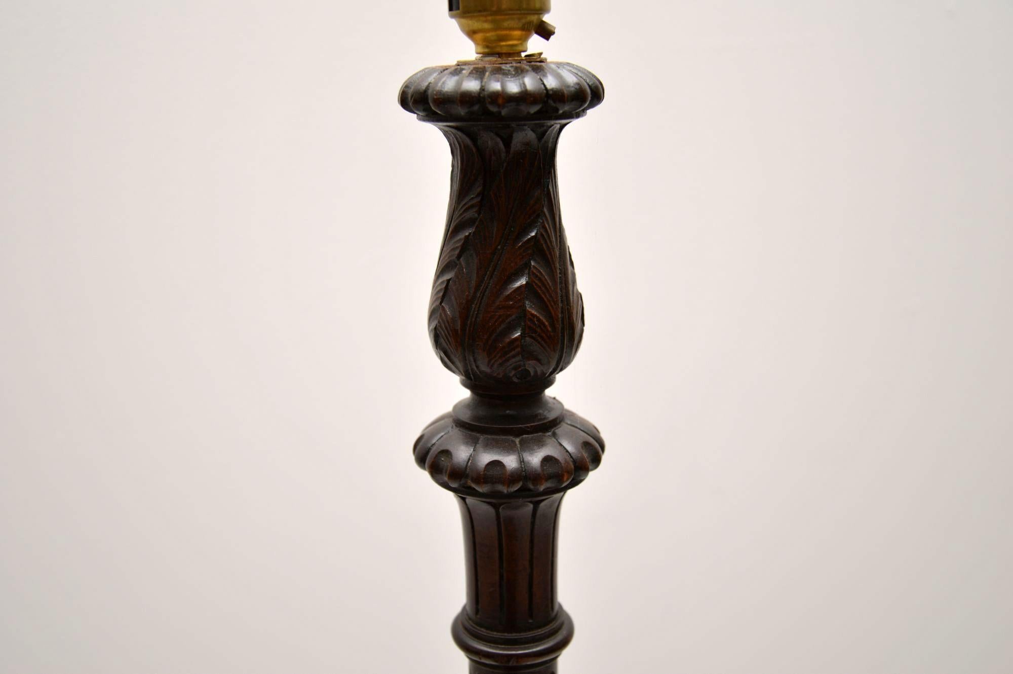 Antique Victorian Mahogany Floor Lamp 2
