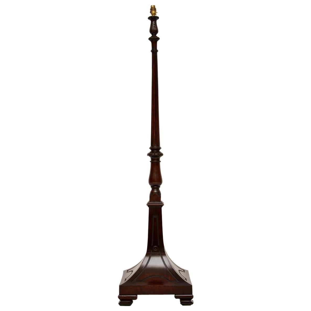 Antique Victorian Mahogany Floor Lamp
