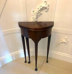 Antique Victorian Mahogany Fold Over Tea Occasional Side Lamp Table