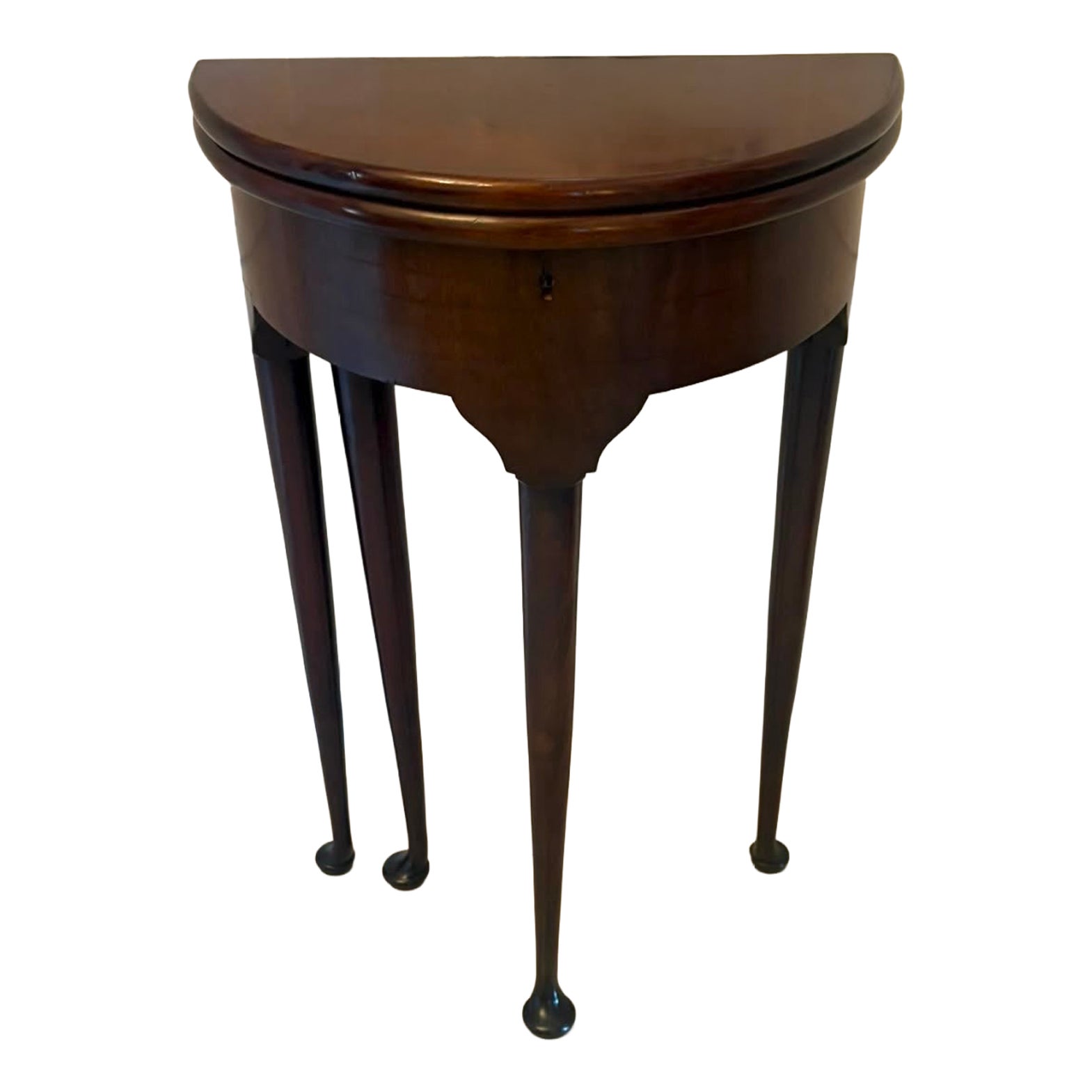 Antique Victorian Mahogany Fold Over Tea Occasional Side Lamp Table For Sale