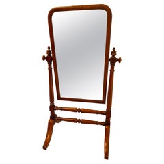Antique Victorian Mahogany Freestanding Cheval Dressing Mirror