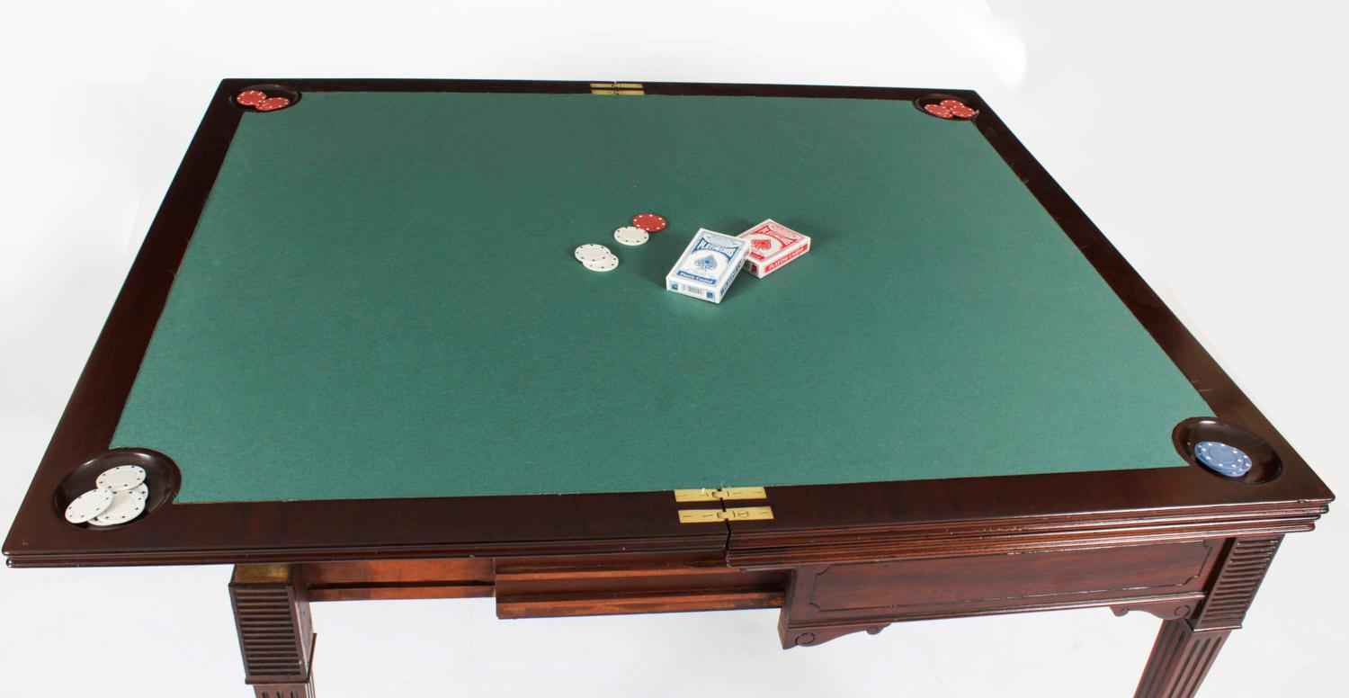 Antique Victorian Mahogany Games Card Roulette Table 19th Century For Sale 9