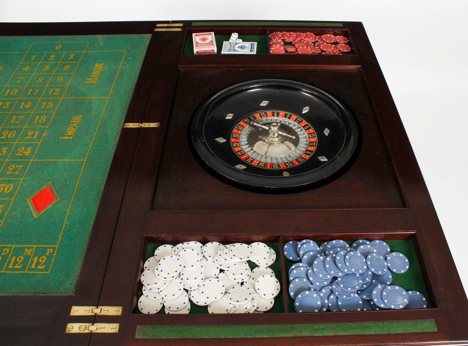 Antique Victorian Mahogany Games Card Roulette Table 19th Century For Sale 12