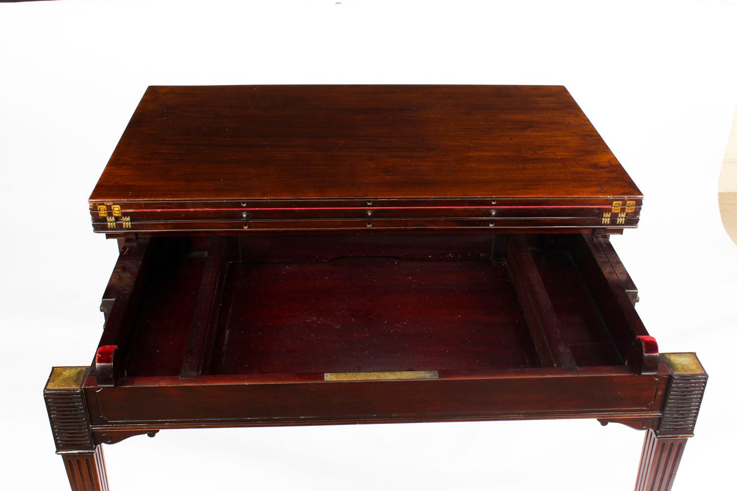 Antique Victorian Mahogany Games Card Roulette Table, 19th Century 9