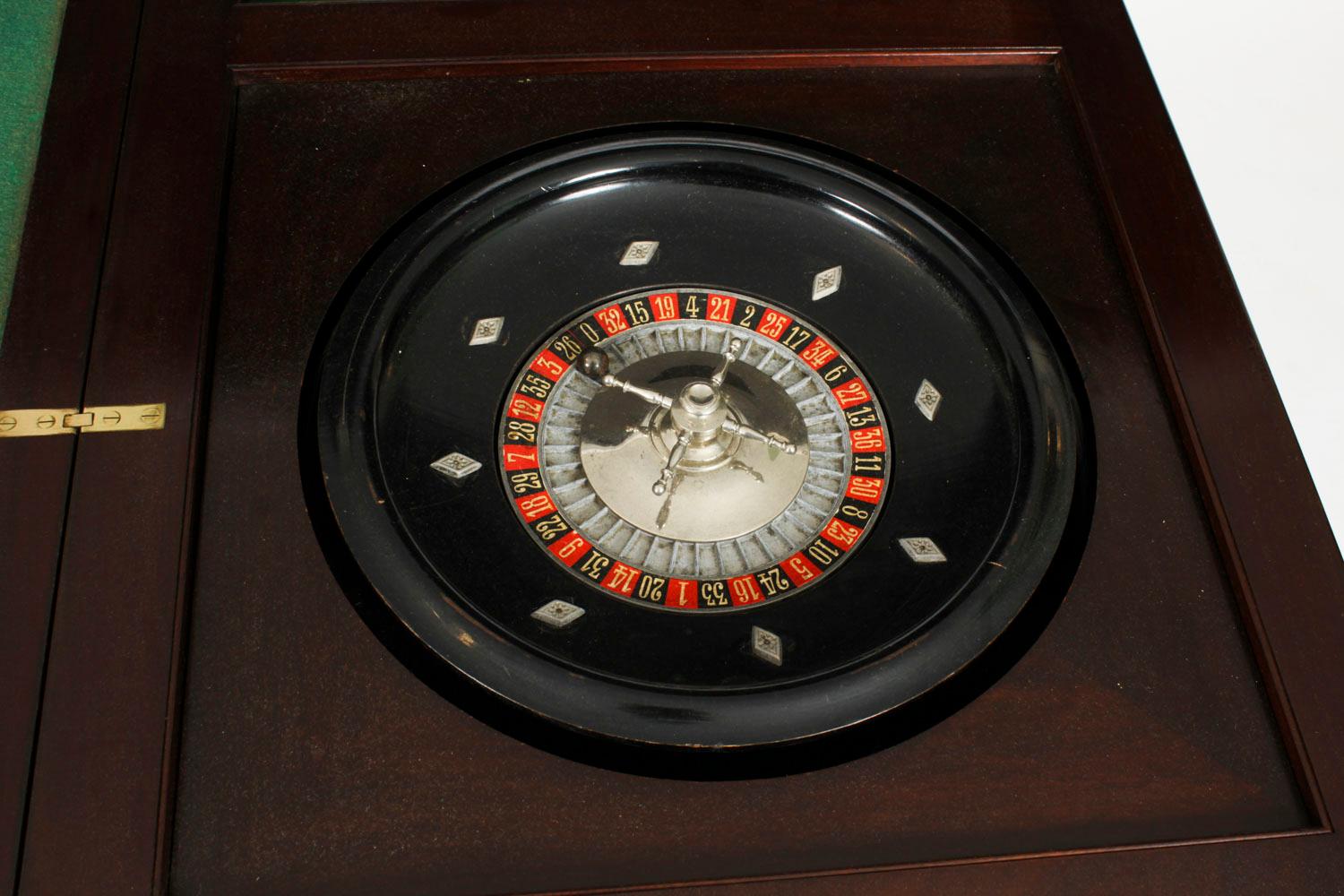 Antique Victorian Mahogany Games Card Roulette Table 19th Century For Sale 14
