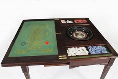 Antique Victorian Mahogany Games Card Roulette Table 19th Century
