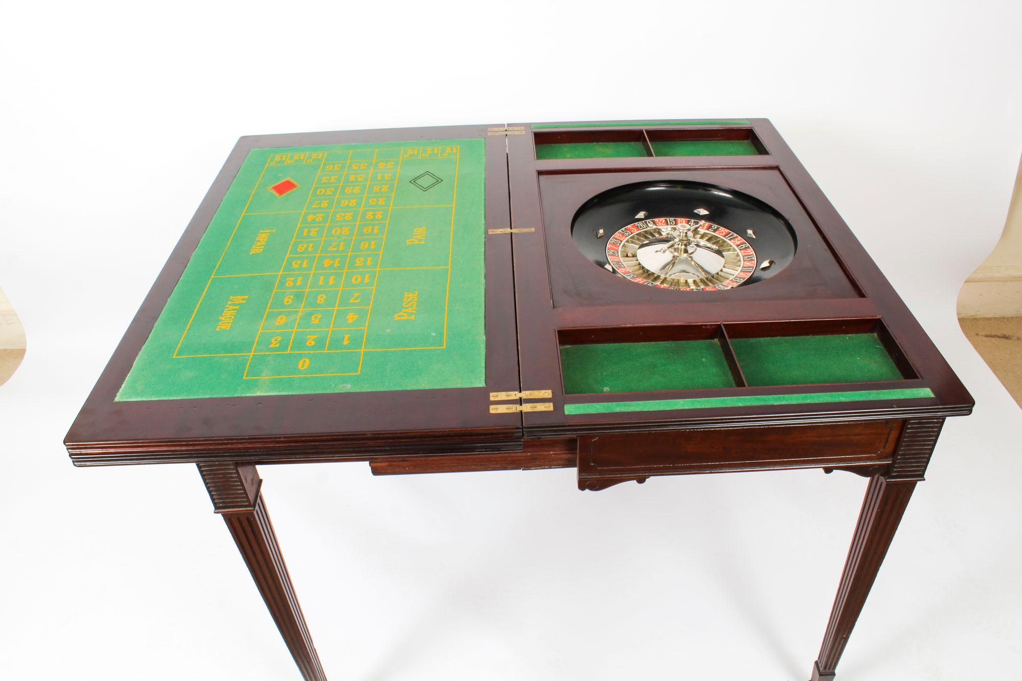Antique Victorian Mahogany Games Roulette Table, 19th Century 2