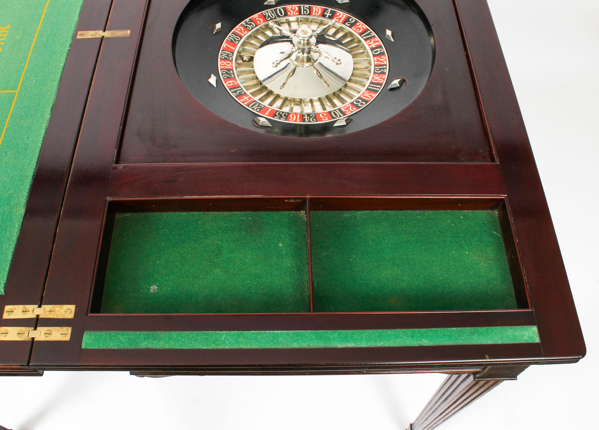 Late 19th Century Antique Victorian Mahogany Games Roulette Table, 19th Century