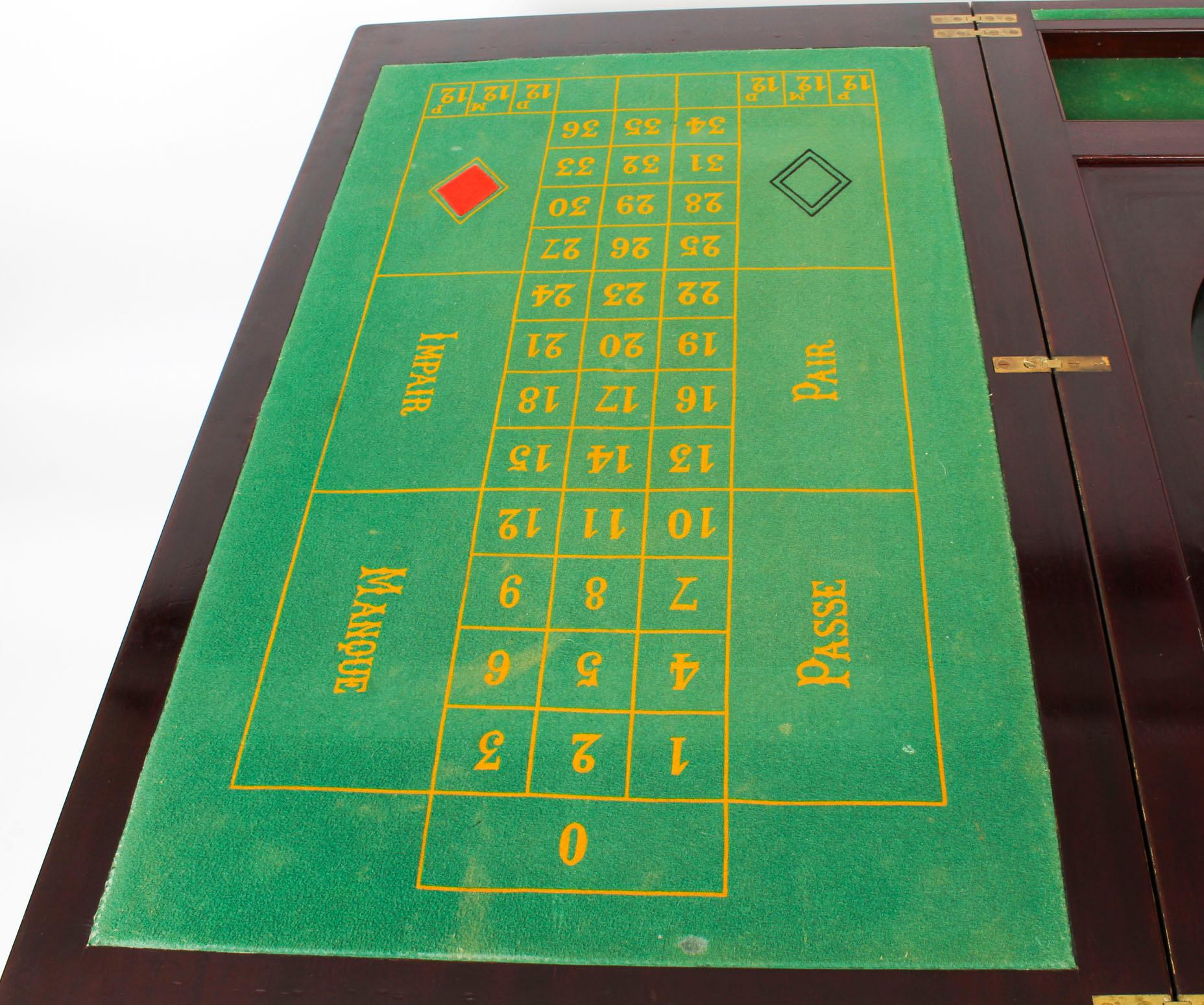 Antique Victorian Mahogany Games Roulette Table, 19th Century 1