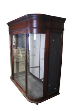Antique Victorian Mahogany General Store Display Case Apothecary Cabinet 71"