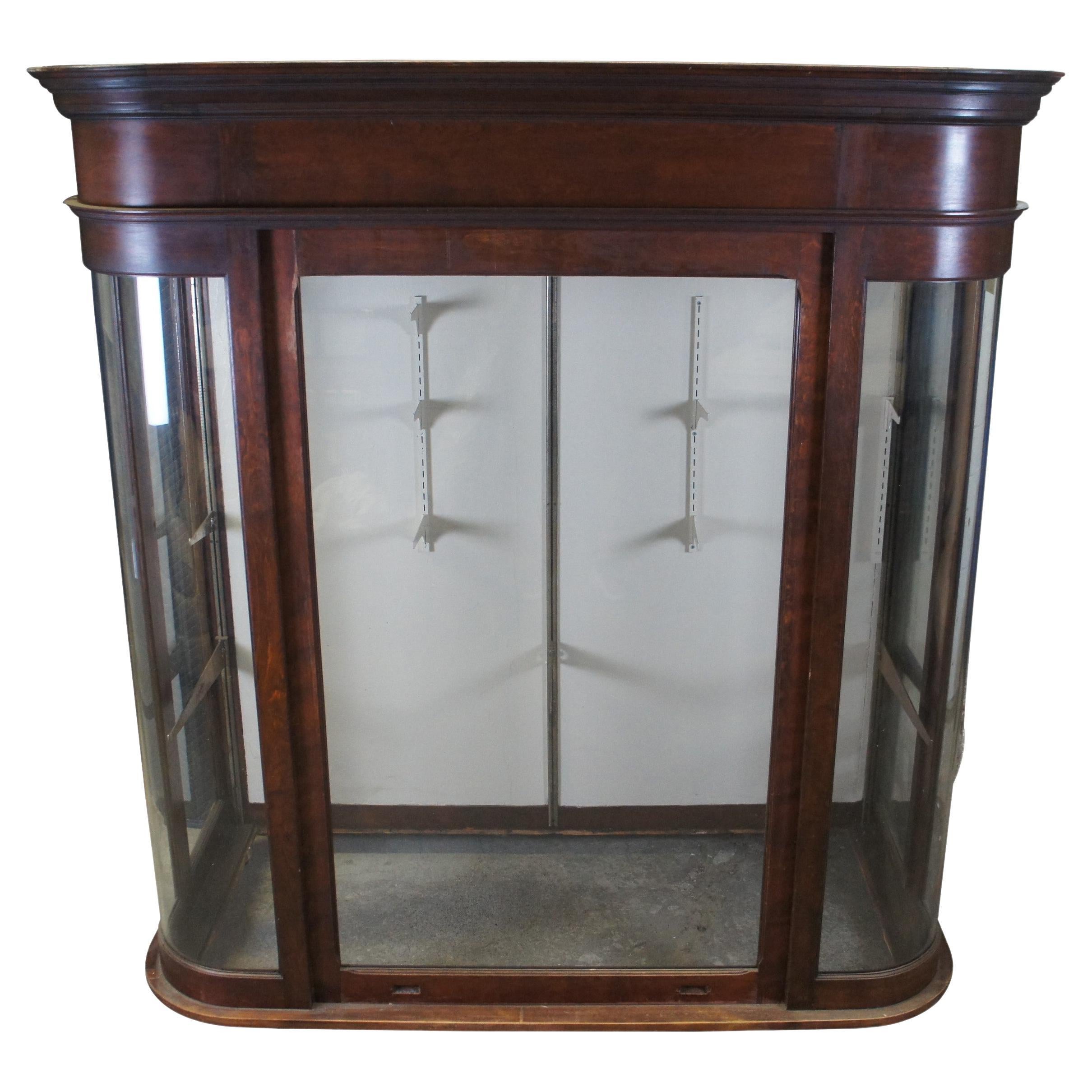 Antique Victorian Mahogany General Store Display Case Apothecary Cabinet 71" For Sale