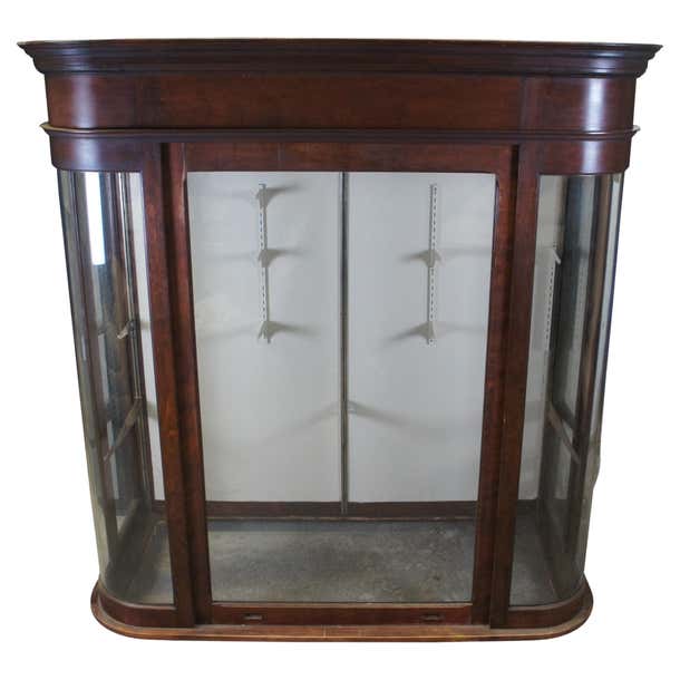 Antique Victorian Mahogany General Store Display Case Apothecary