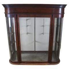 Used Victorian Mahogany General Store Display Case Apothecary Cabinet 71"