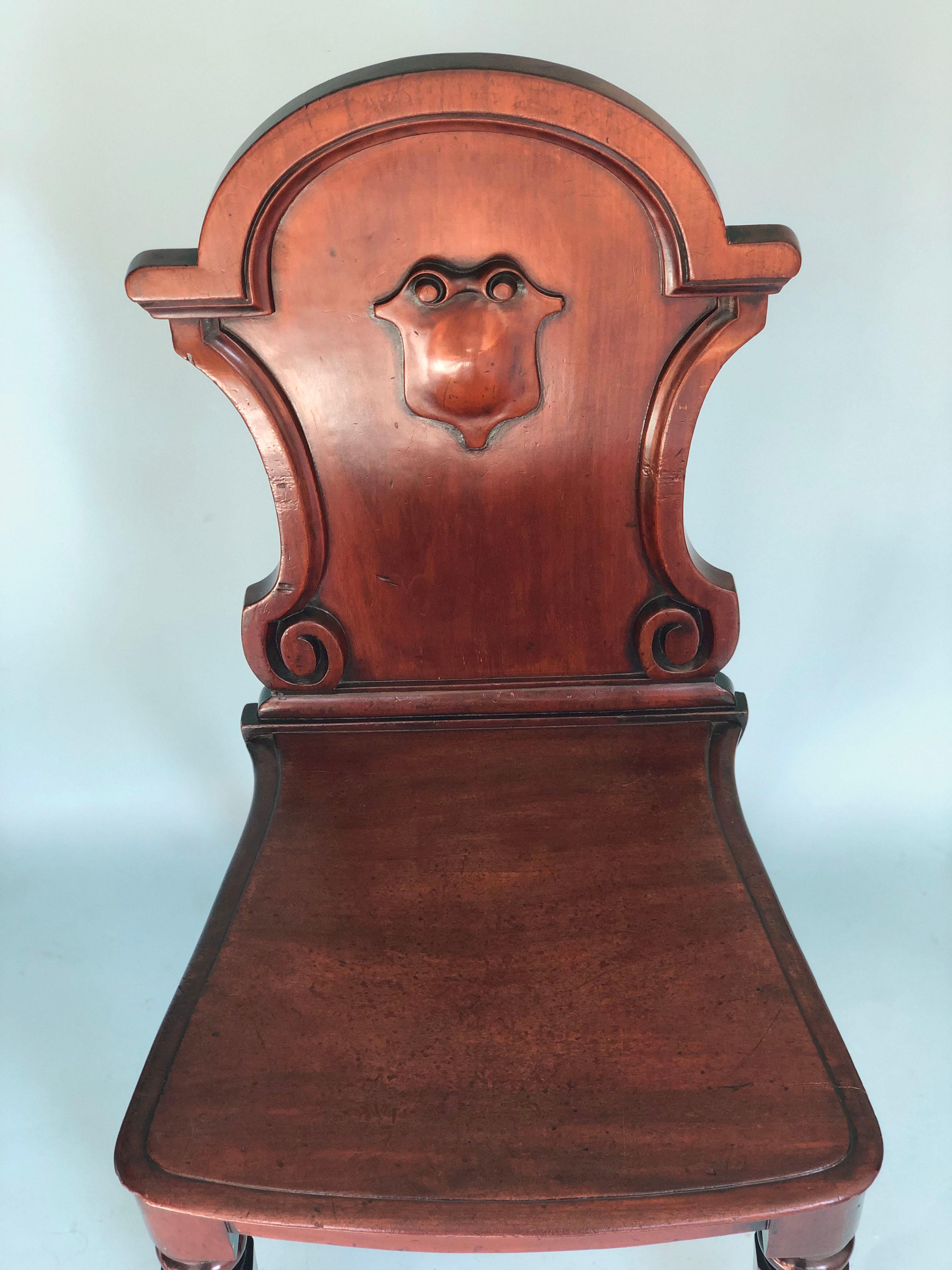 Antique Victorian Mahogany Hall Chair 19th Century at 1stDibs