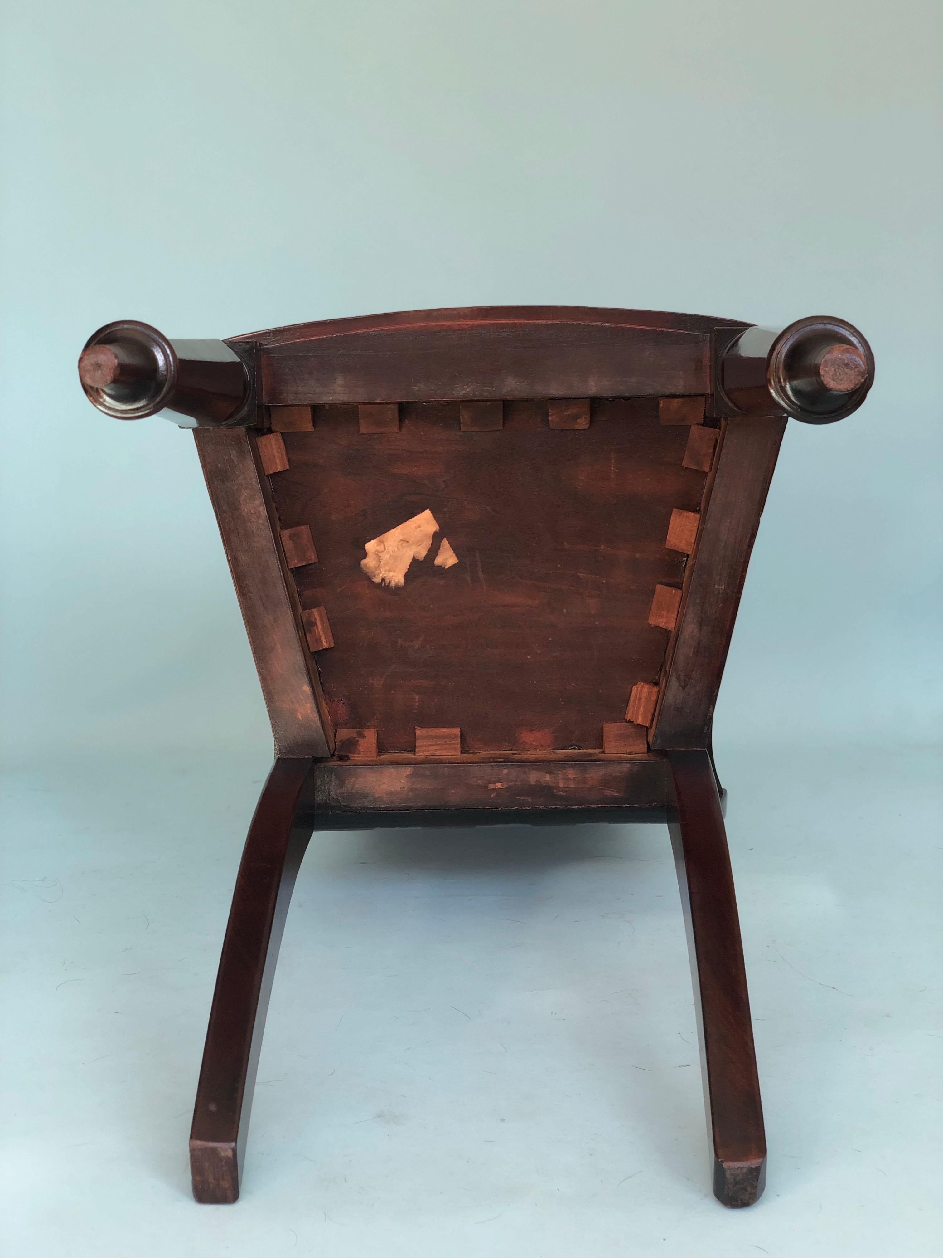 Antique Victorian Mahogany Hall Chair 19th Century at 1stDibs