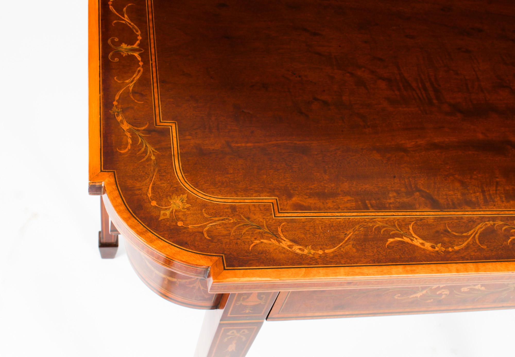 Antiker viktorianischer Mahagoni-Spieltisch mit Intarsien aus dem 19. Jahrhundert (Marketerie) im Angebot