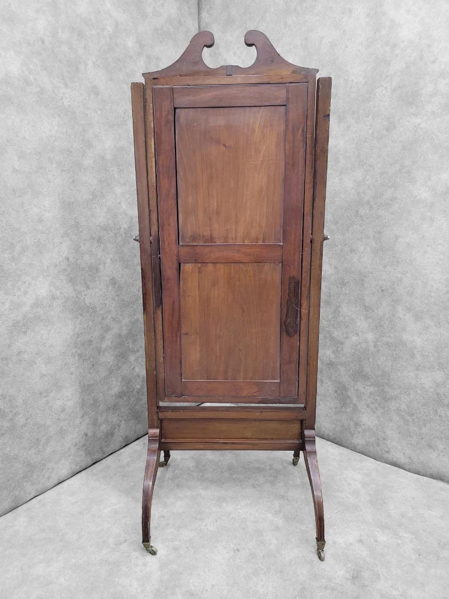 Antique Mirror vittoriano in mogano intarsiato con vetro smussato in vendita 2