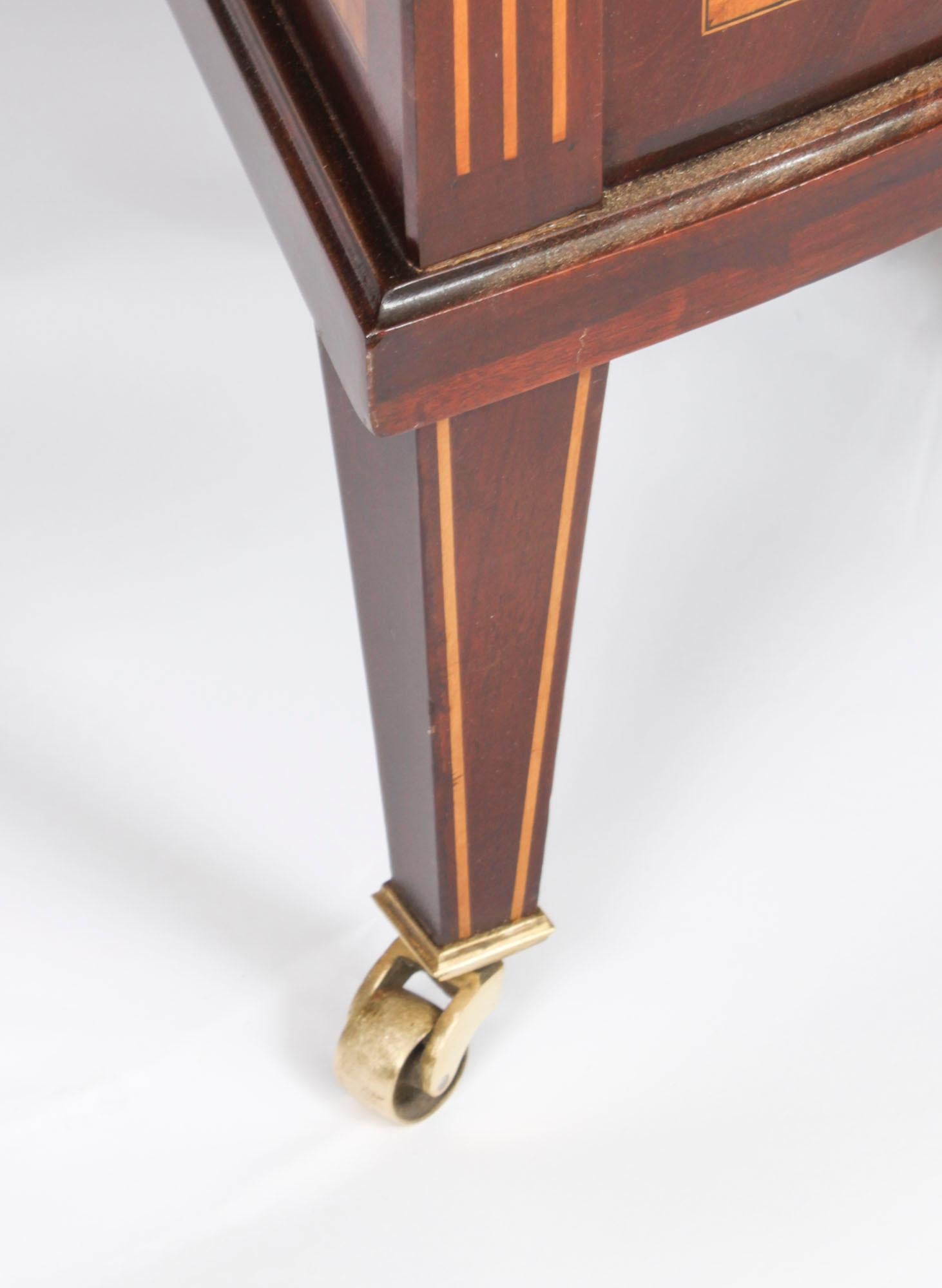 Antique Victorian Mahogany Inlaid Kidney Desk C1880 19th Century For Sale 10