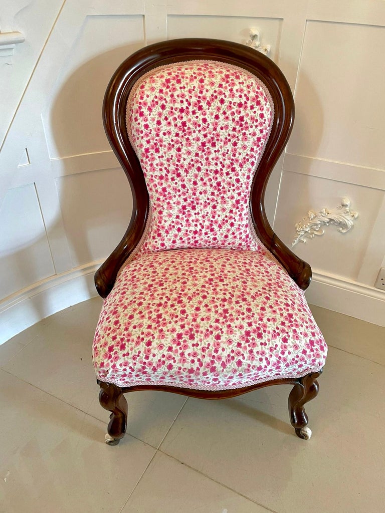 Antique Victorian Mahogany Ladies Chair For Sale at 1stDibs