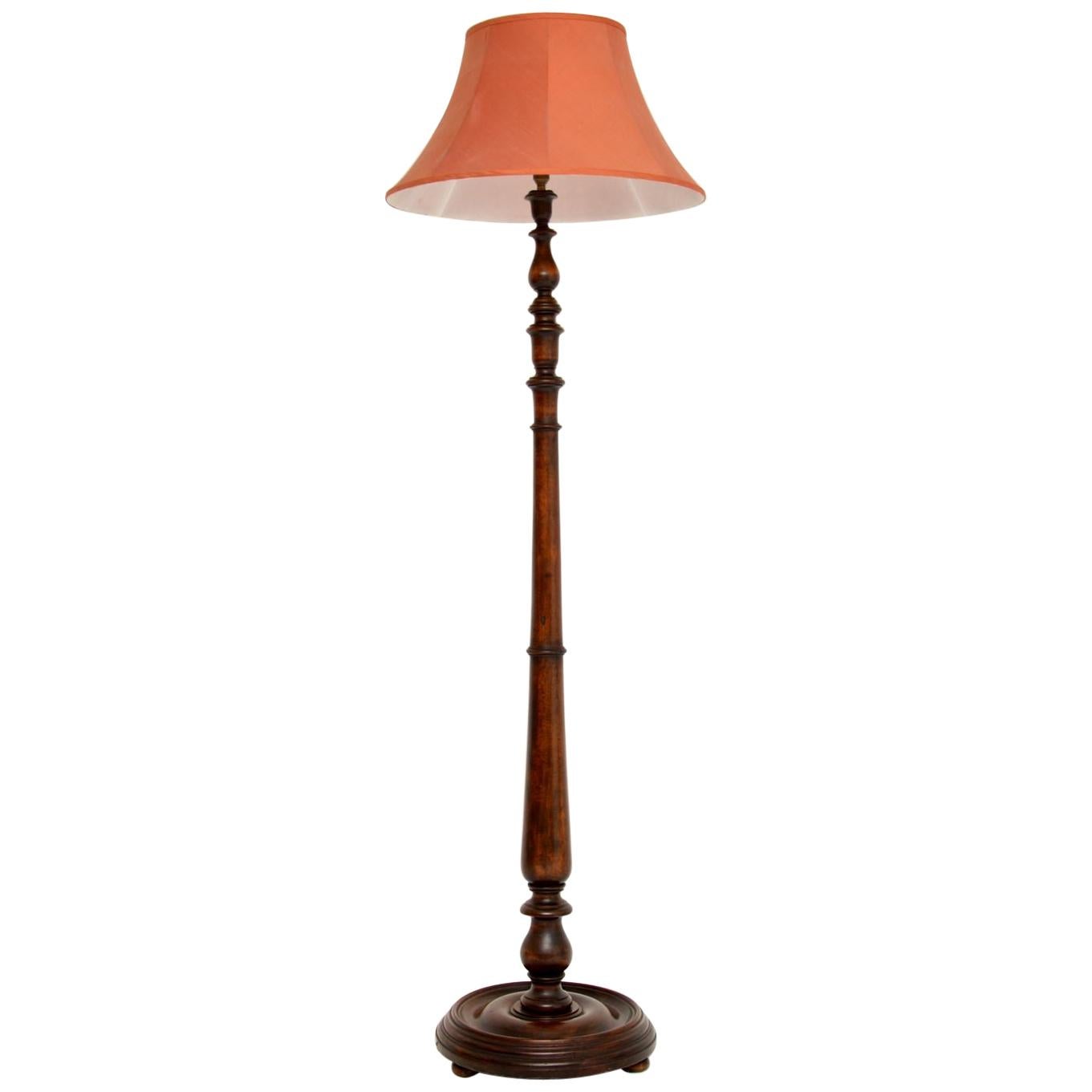 Antique Victorian Mahogany Lamp