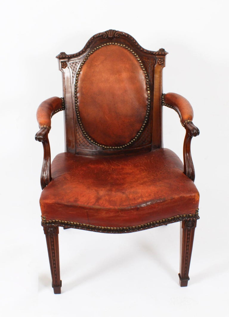 Antique Victorian Mahogany And Leather Armchair 19th Century For Sale antique-victorian-mahogany-and-leather-armchair-19th-century-for-sale