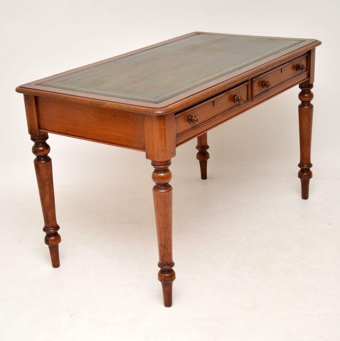 Antique Victorian Mahogany Leather Top Writing Table Desk In Good Condition In London, GB