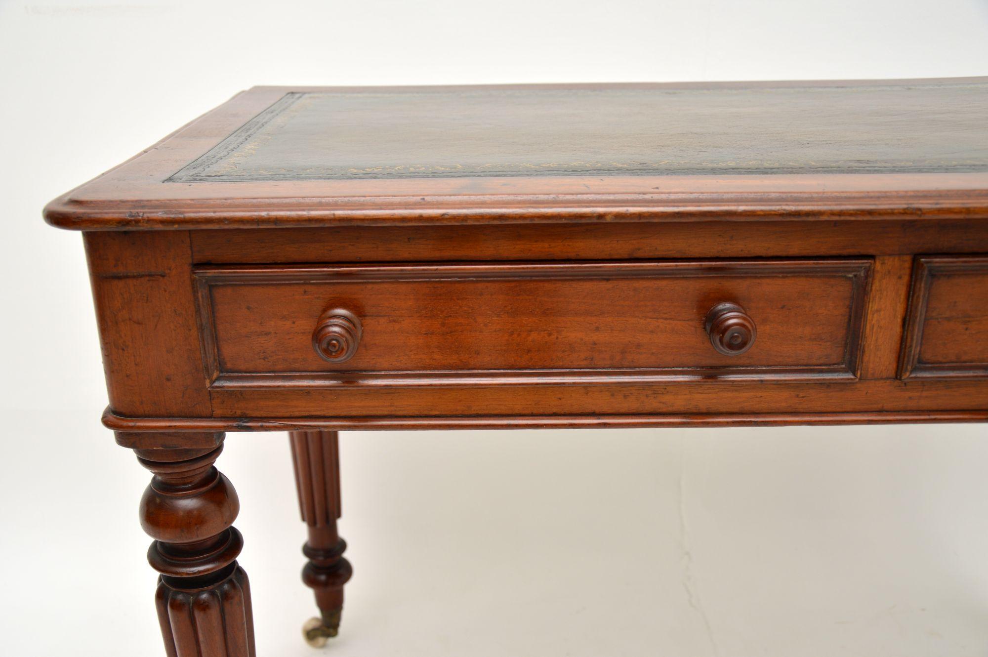 Antique Victorian Mahogany Leather Top Writing Table / Desk 1