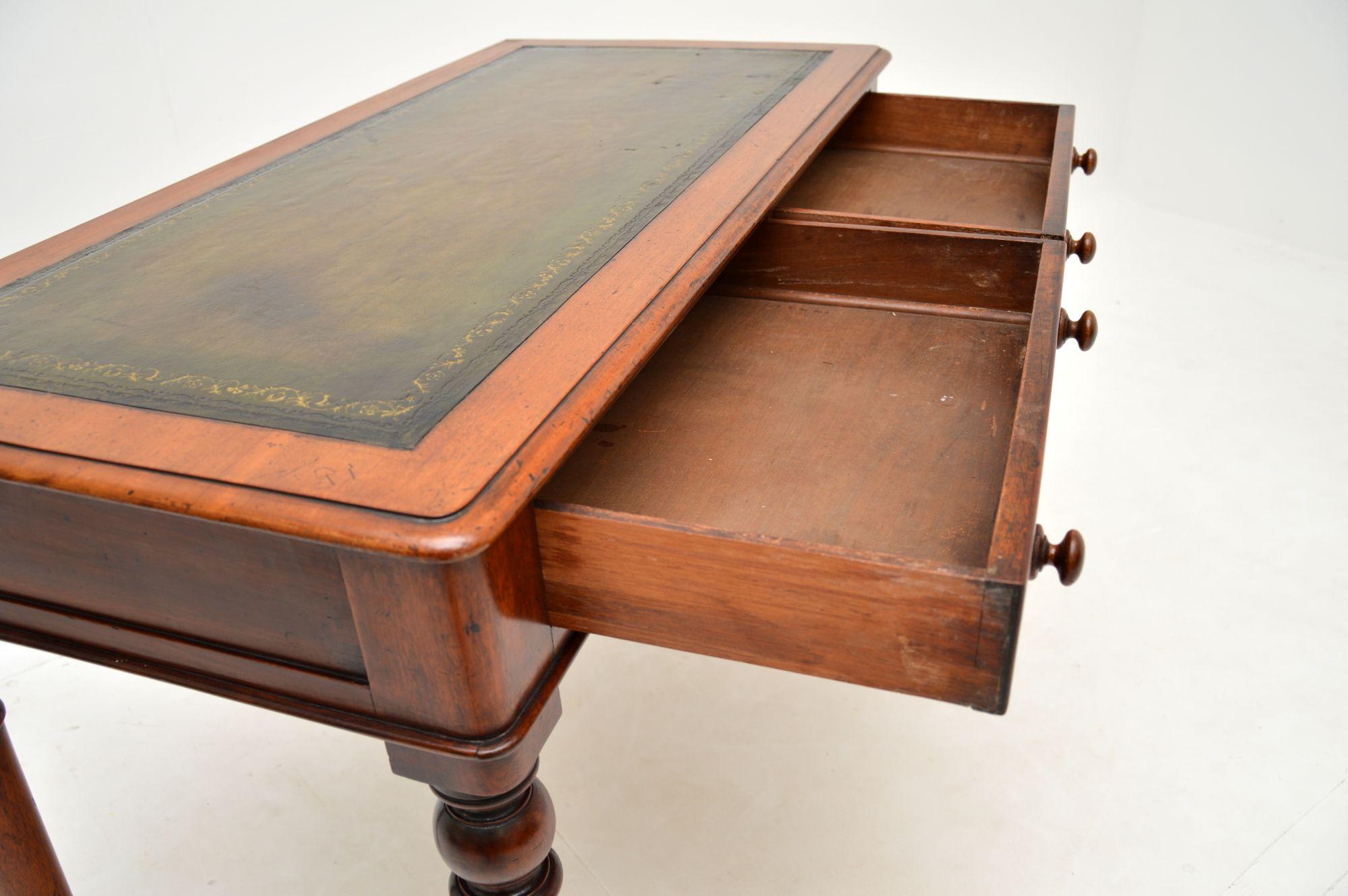 Antique Victorian Mahogany Leather Top Writing Table / Desk 2