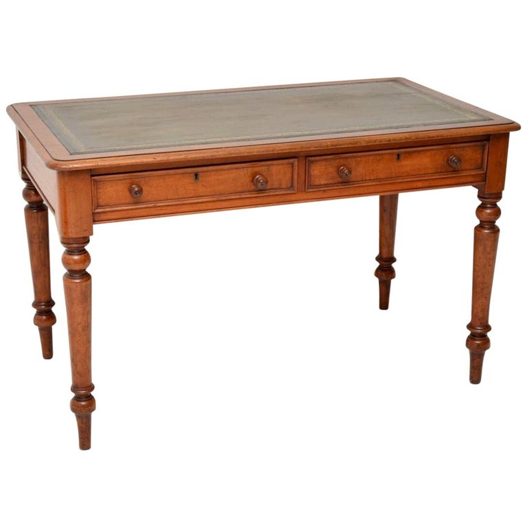 Antique Victorian Mahogany Leather Top Writing Table Desk At 1stdibs
