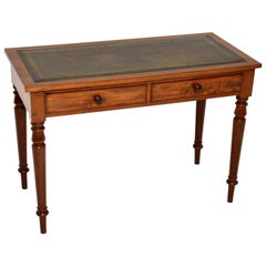 Antique Victorian Mahogany Leather Top Writing Table / Desk