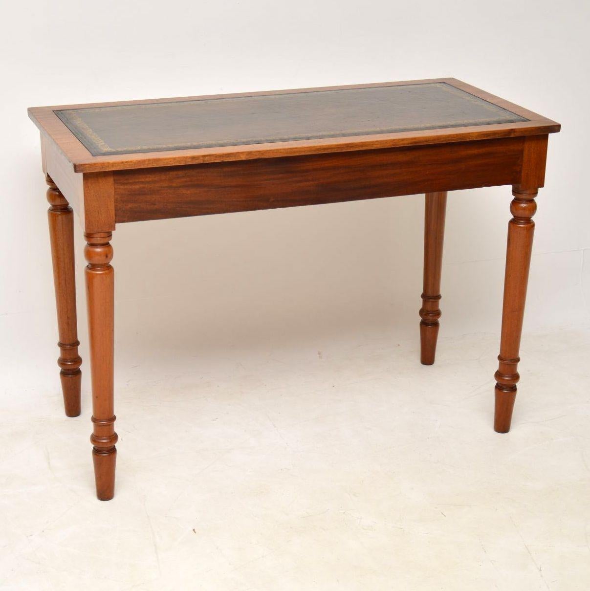 Antique Victorian Mahogany Leather Top Writing Table 4