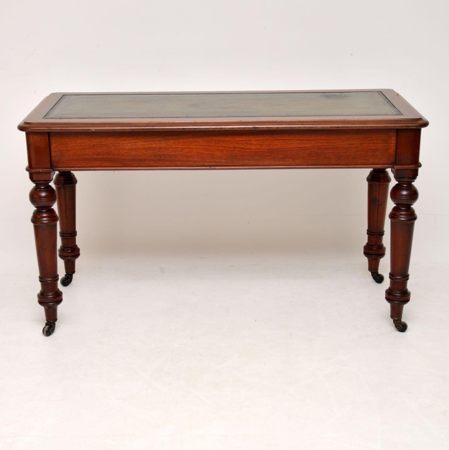 Antique Victorian Mahogany Leather Top Writing Table 5