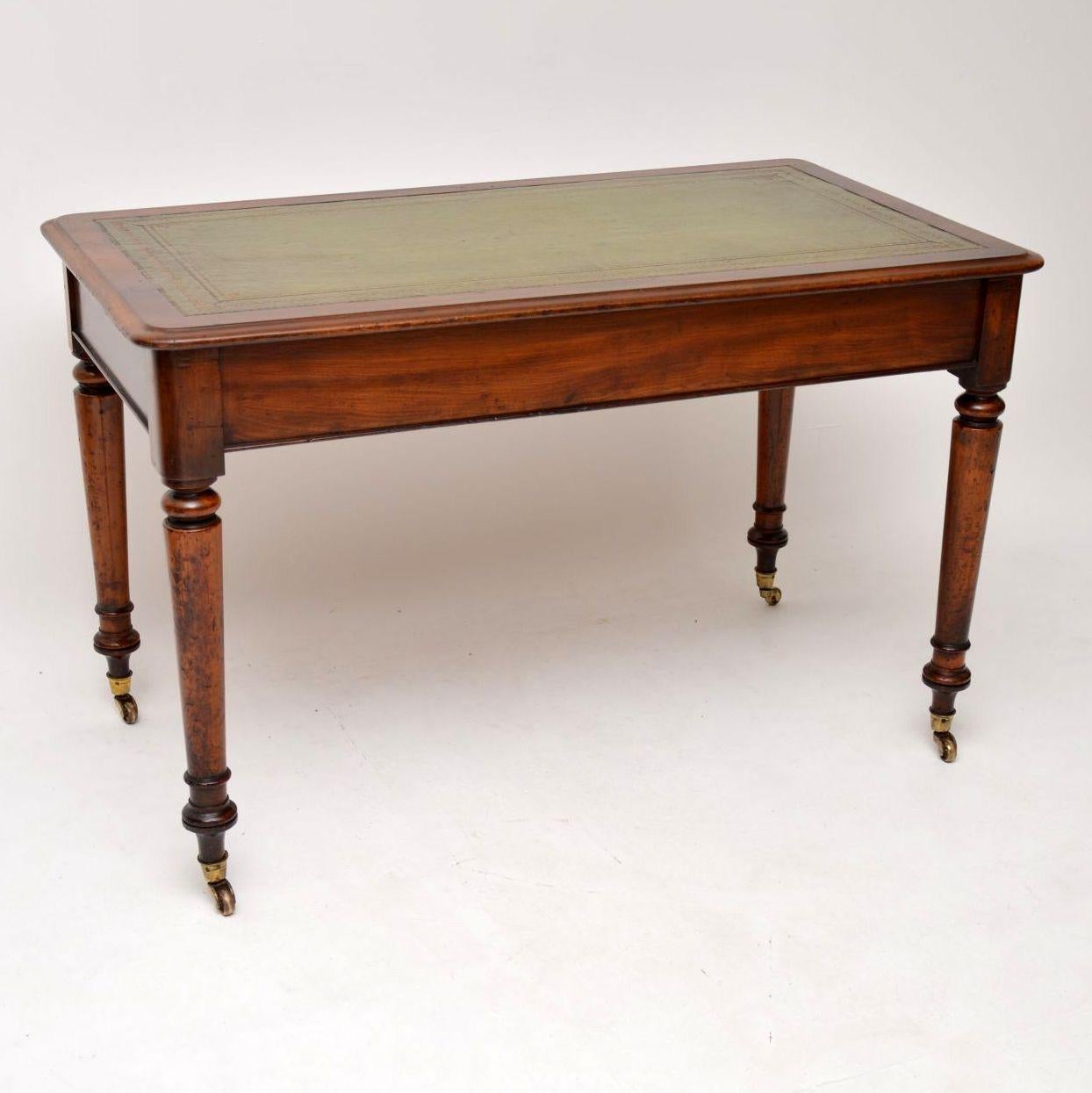Antique Victorian Mahogany Leather Top Writing Table 7