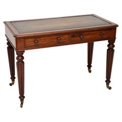 Antique Victorian Mahogany Leather Top Writing Table