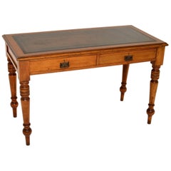 Antique Victorian Mahogany Leather Top Writing Table or Desk