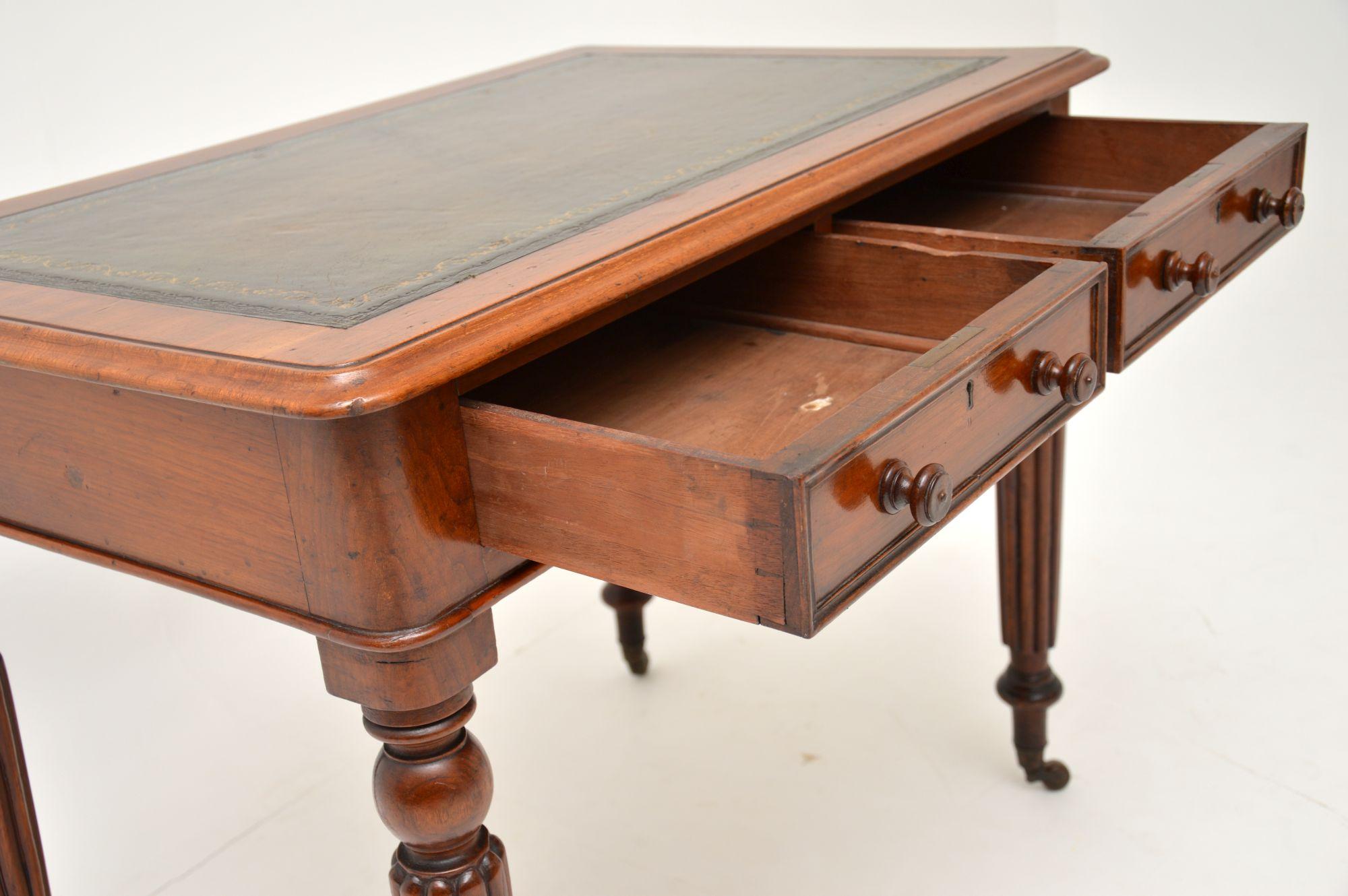 Antique Victorian Mahogany and Leather Writing Table or Desk 3