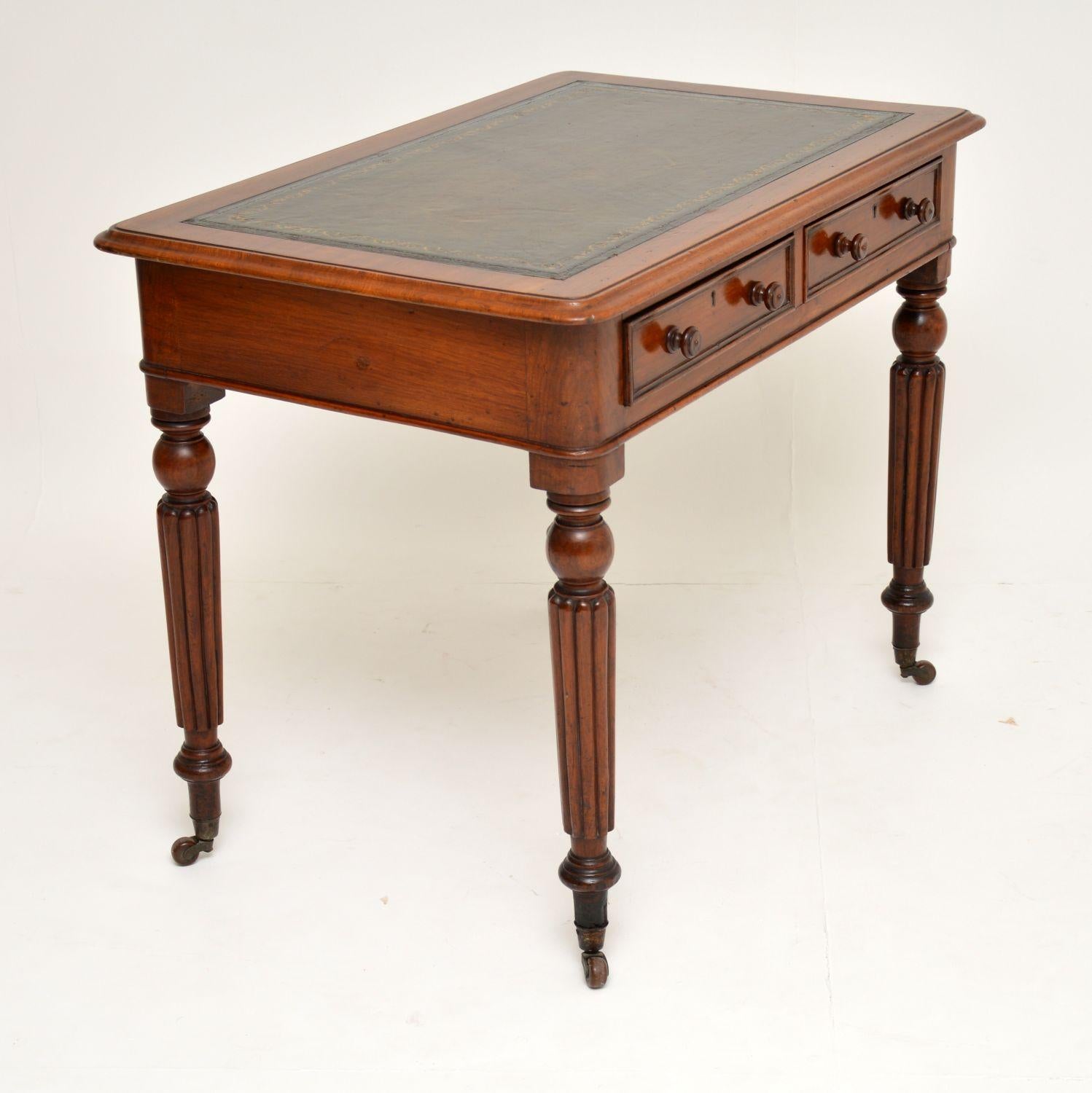 Early Victorian Antique Victorian Mahogany and Leather Writing Table or Desk
