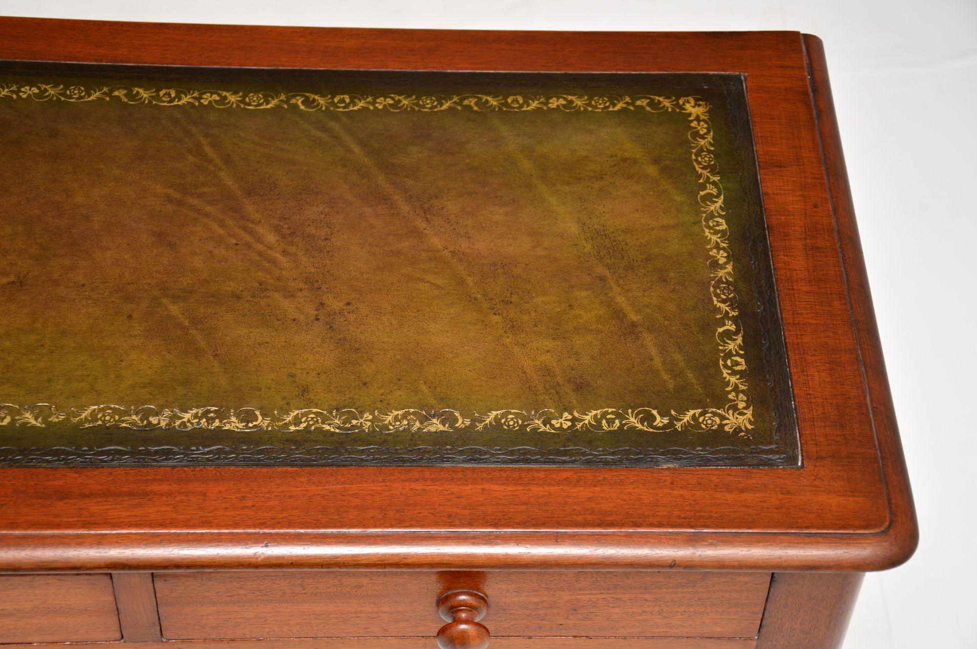 Antique Victorian Mahogany and Leather Writing Table 3