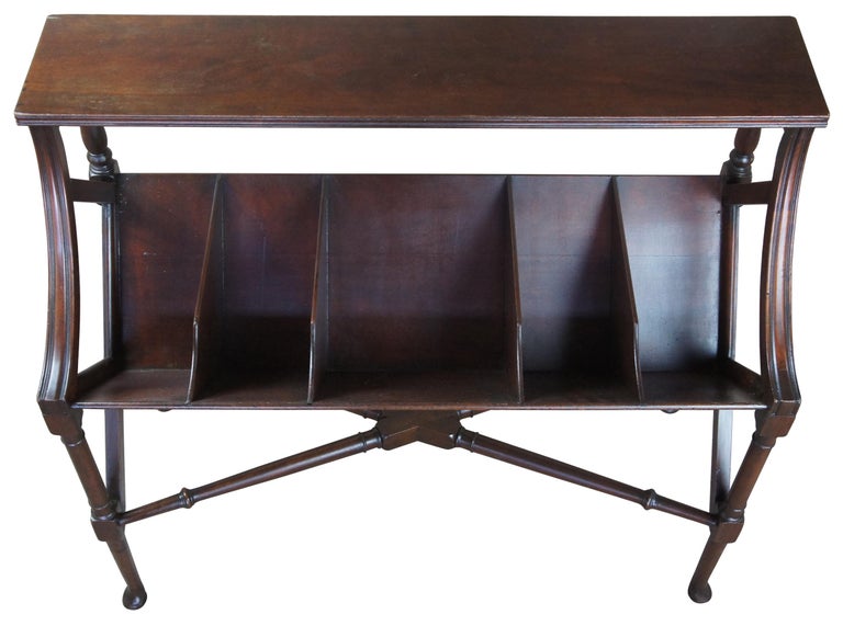 Antique Victorian Mahogany Library Book Trough English Record