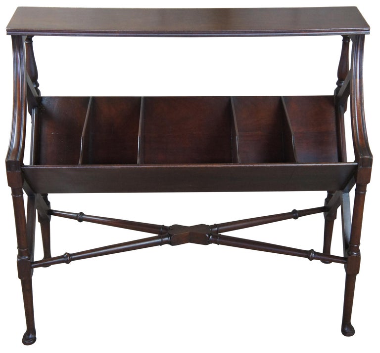 Antique Victorian Mahogany Library Book Trough English Record