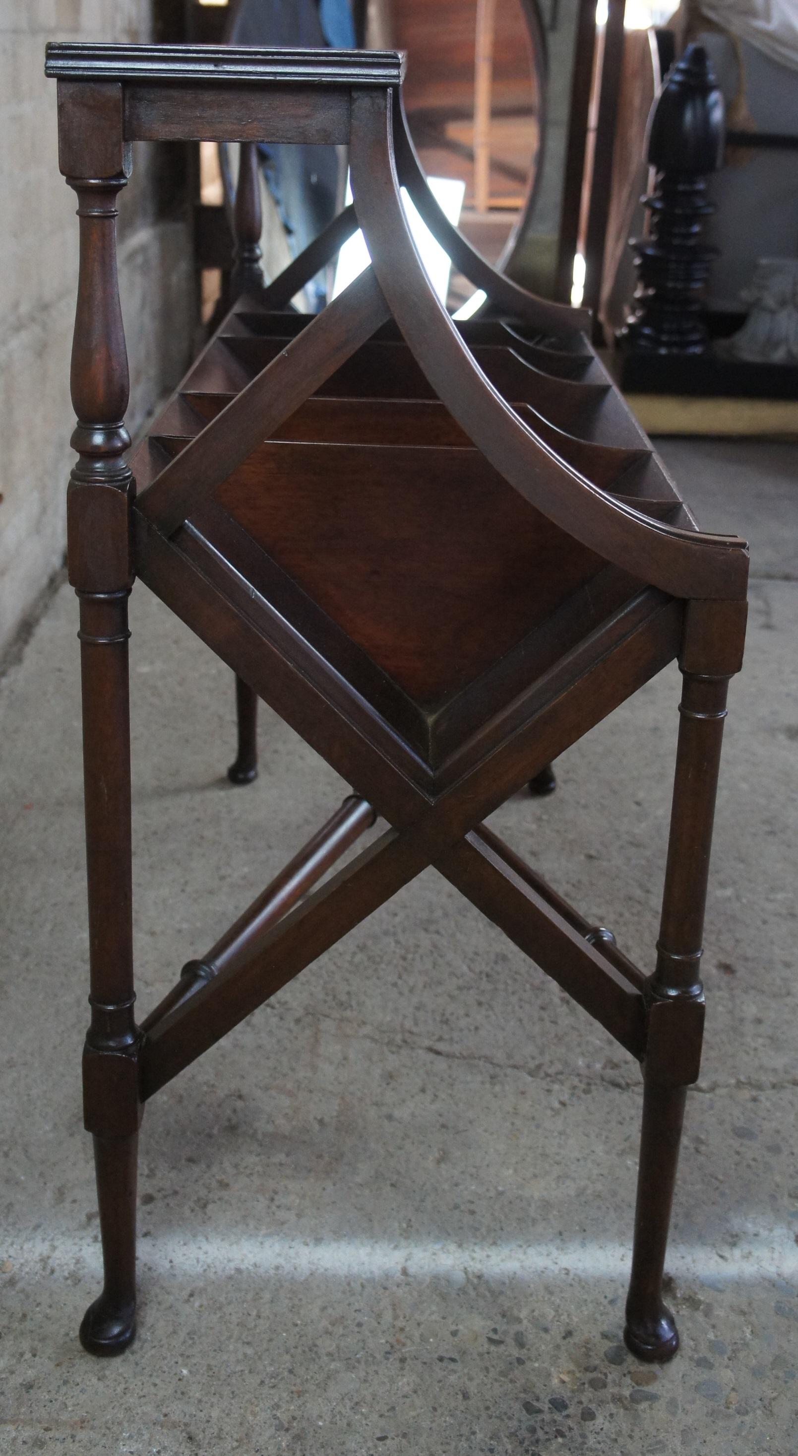 19th Century Antique Victorian Mahogany Library Book Trough English Georgian Record Stand