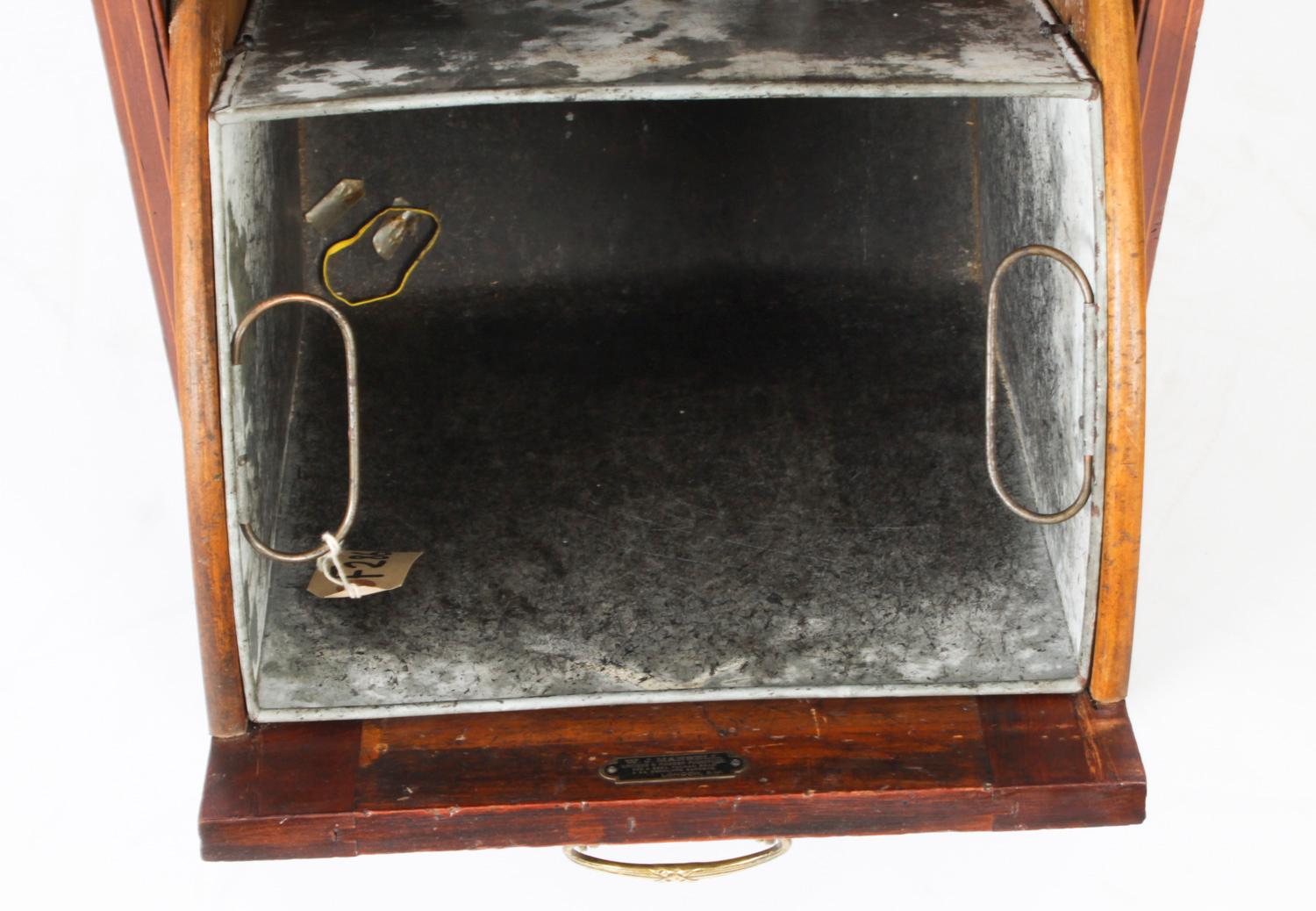 Antique Victorian Mahogany & Marquetry Coal Box Purdonium 19th Century 5