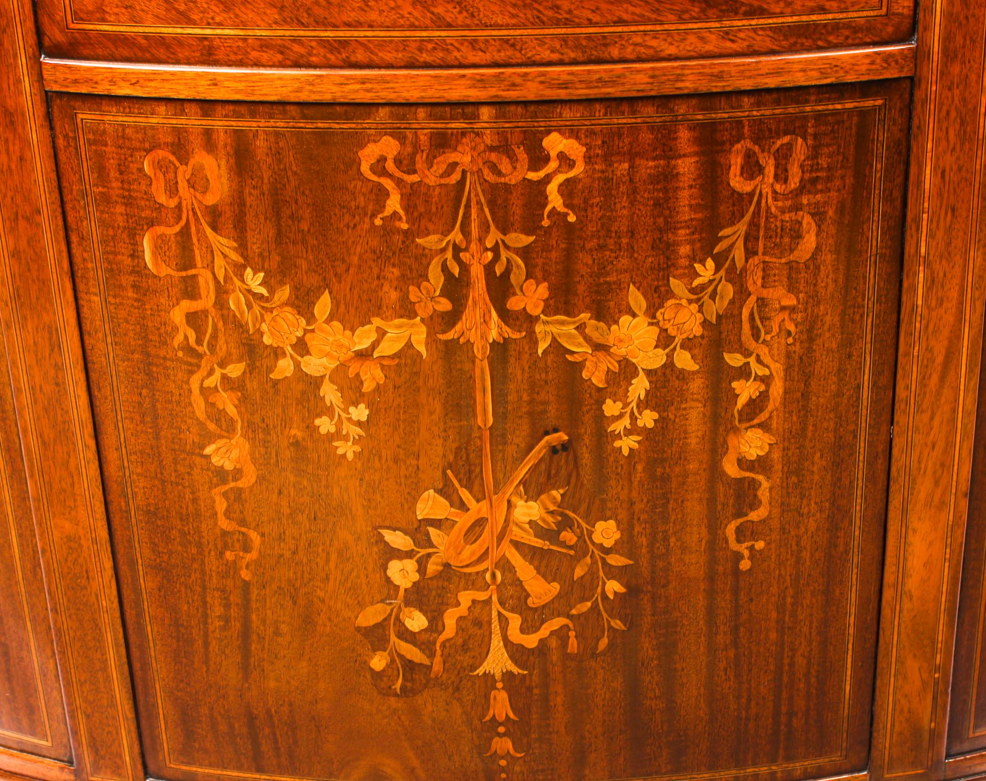 Antiker viktorianischer Mahagoni-Marketerie-Schreibtisch in Nierenform 19 10