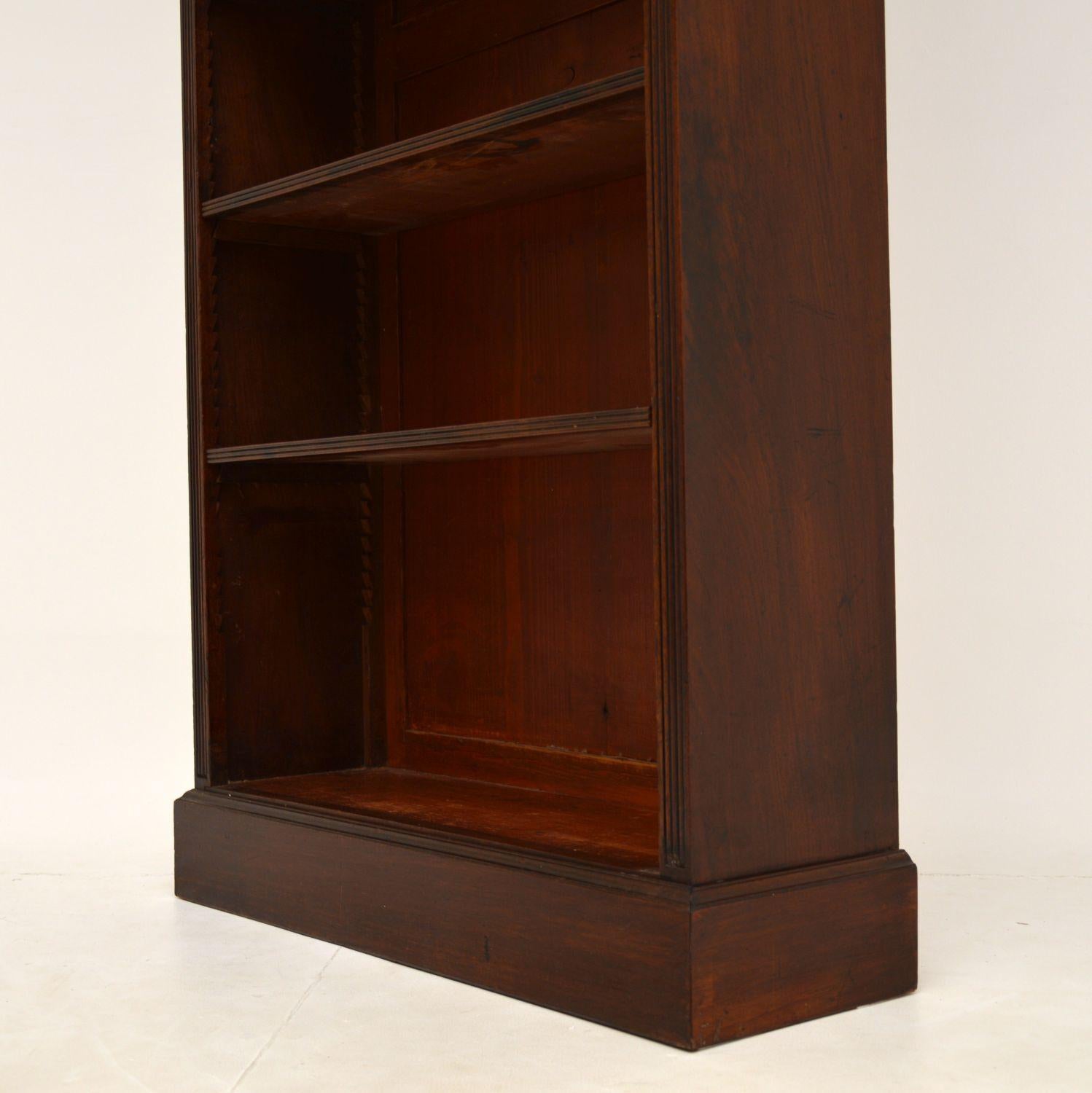 Antique Victorian Mahogany Open Bookcase 6