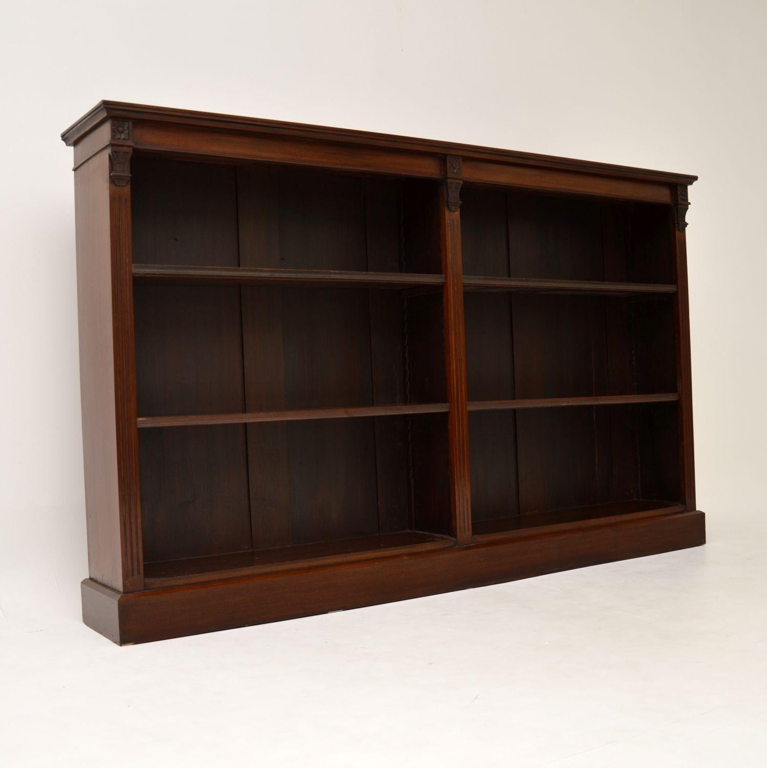 Mid-19th Century Antique Victorian Mahogany Open Bookcase