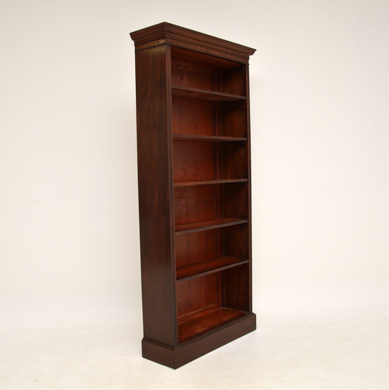 Antique Victorian Mahogany Open Bookcase 2